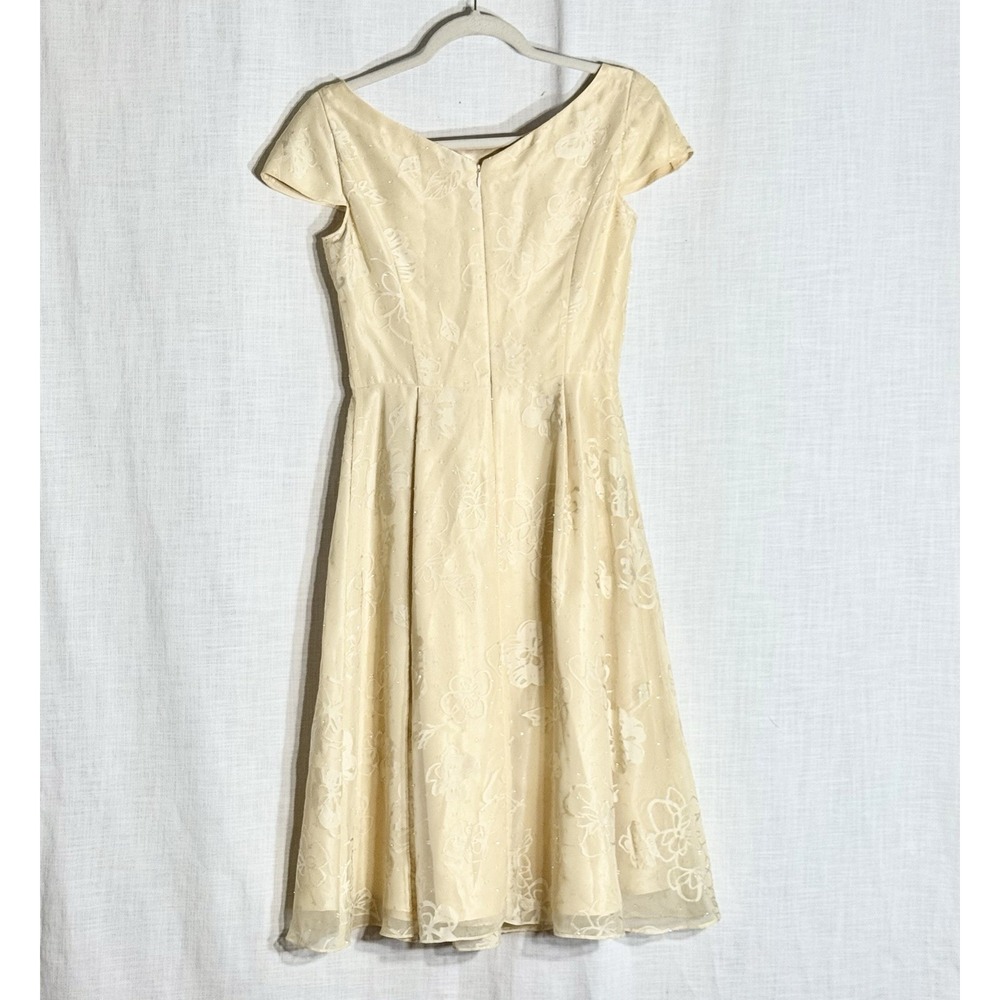 Vtg Preference Party's Champagne Floral Coquette Dress Fit Flare S Japan Brand View 6